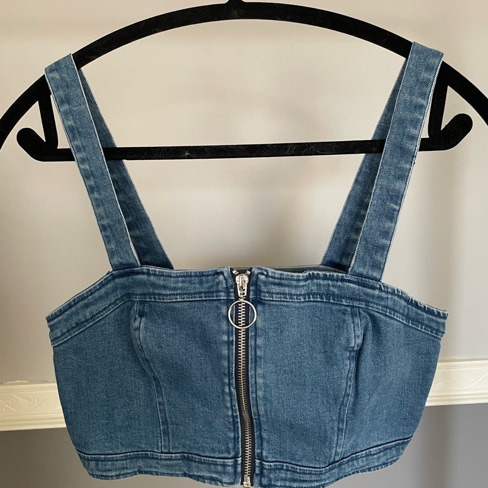 Forever 21 Light Blue Denim Crop Top